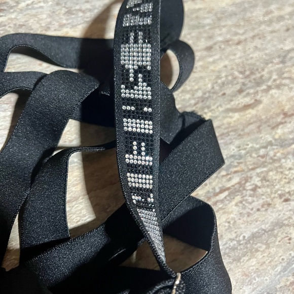 Black Sexy Love Shein Blingy Strappy bra and thong Lingerie Set - Picture 14 of 16